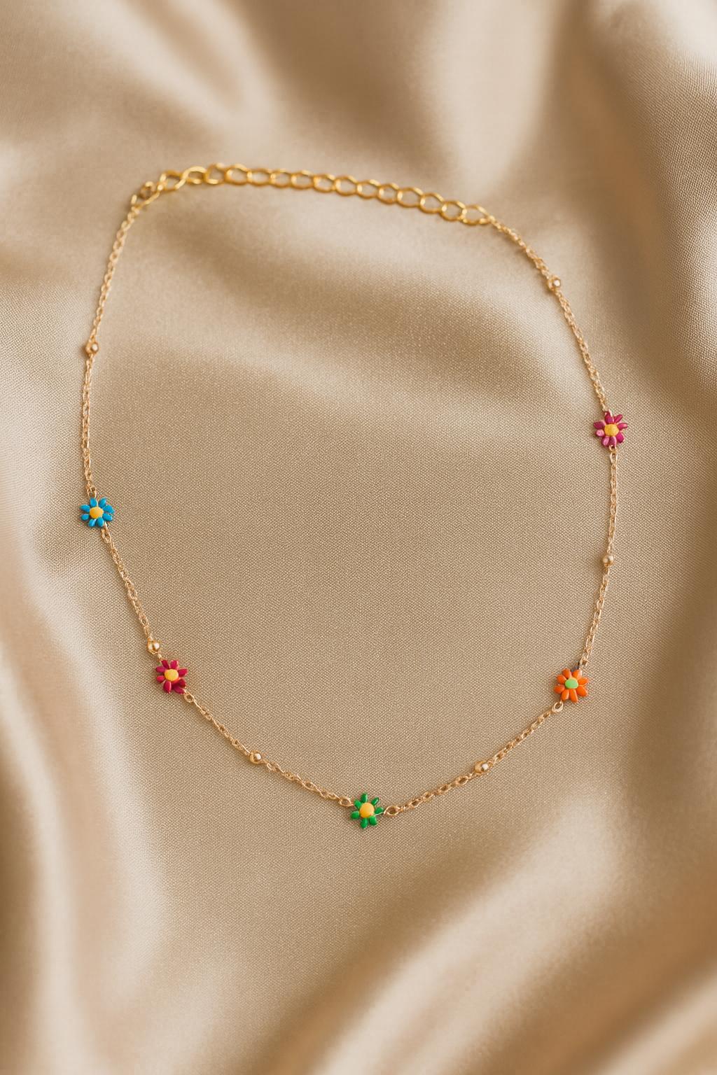 🌸 Colorful Flower Chain Necklace