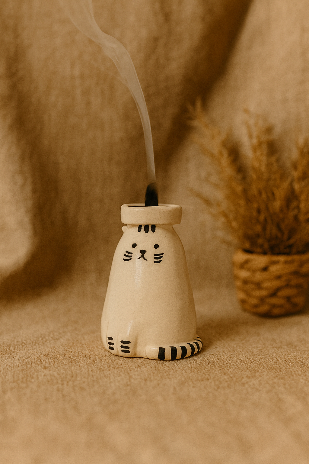 🐱 Handmade Ceramic Cat Mini Incense Burner