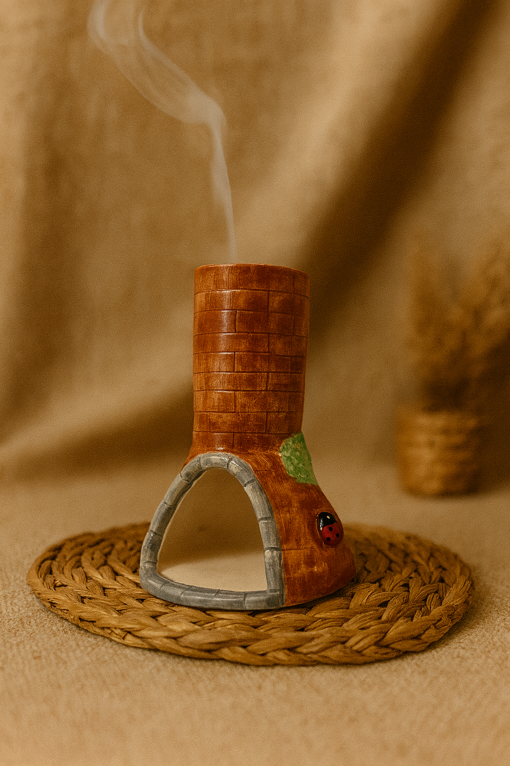 🐞 Ladybug Tree Trunk Incense Burner