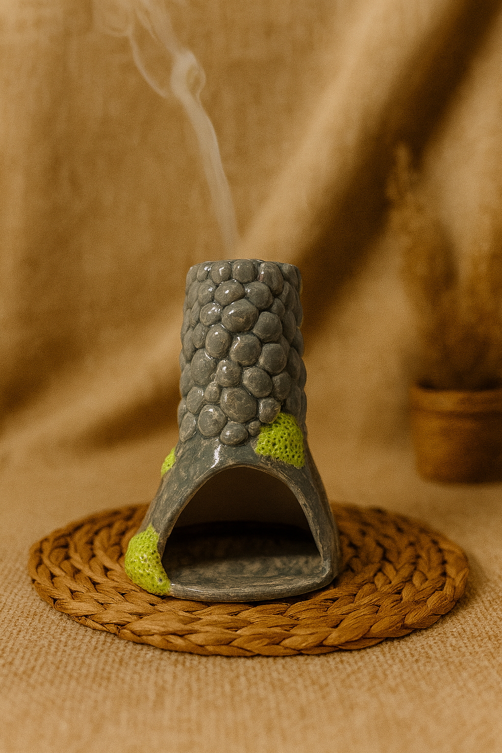 🪨 Stone Wall Themed Ceramic Incense Burner